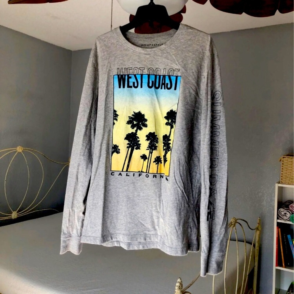 Aeropostale gray long sleeve t for men.